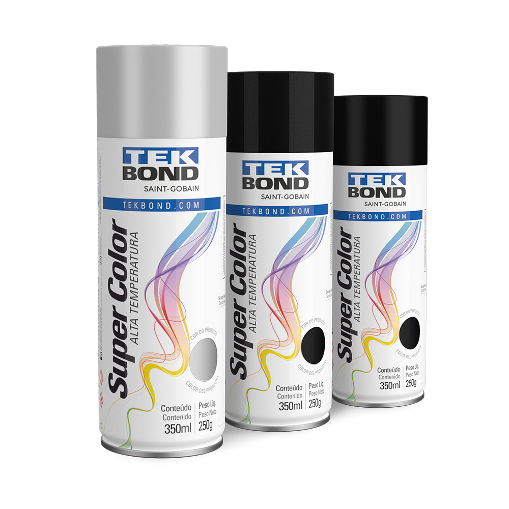 Tinta Spray Super Color Alta Temperatura 350ml Tekbond