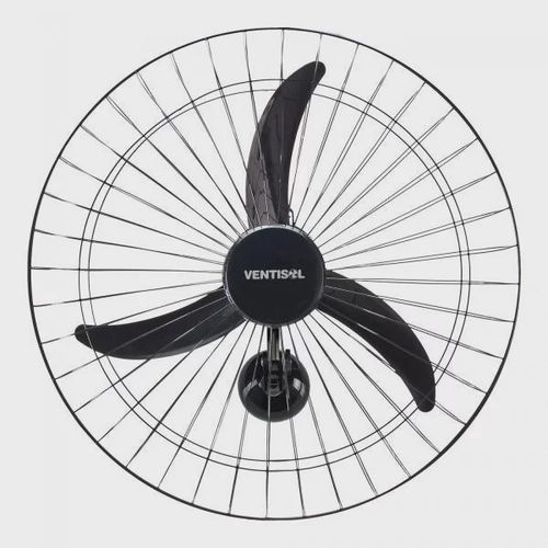 Ventisol Ventilador de Parede Oscilante 3 Pás Premium Preto 60cm Bivolt