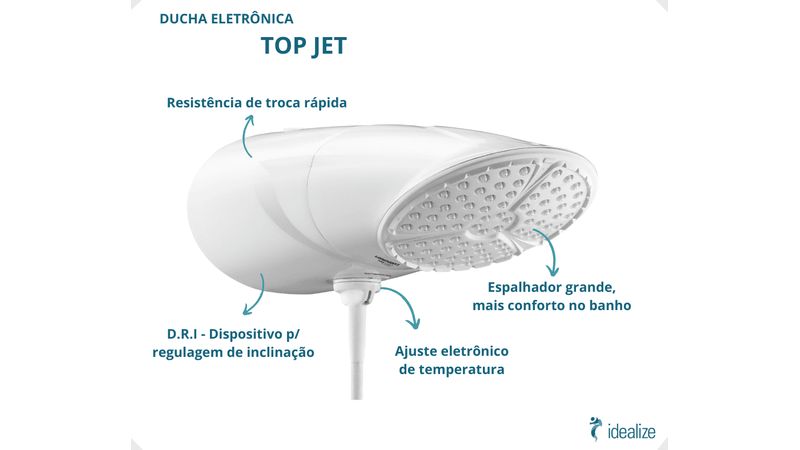 Ducha Top Jet Multitemperaturas 5500W 127V Lorenzetti