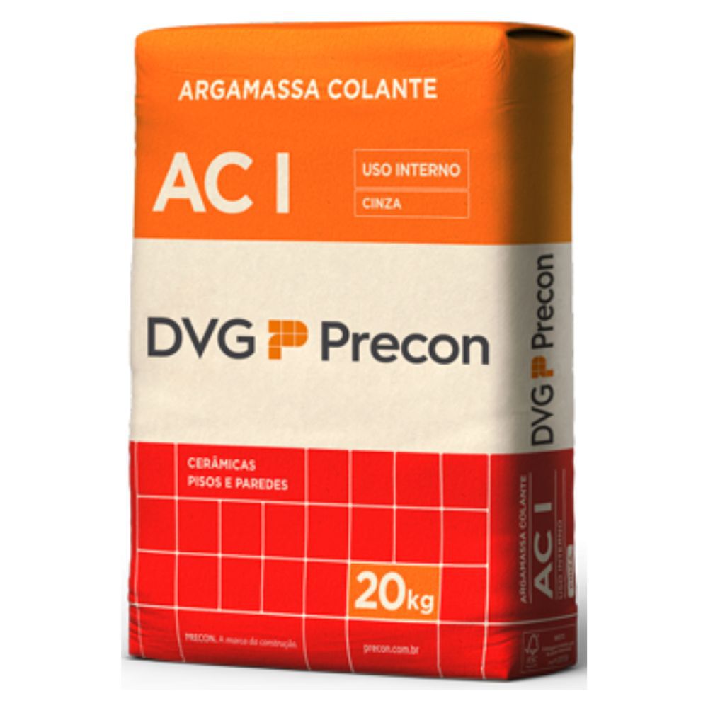 Argamassa ACI Uso Interno e Externo Colante 20kg Cinza DVG Precon